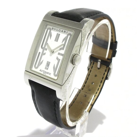 Auth BVLGARI Rettangolo RT45S L**** Black Unisex Wrist Watch - Picture 2 of 11